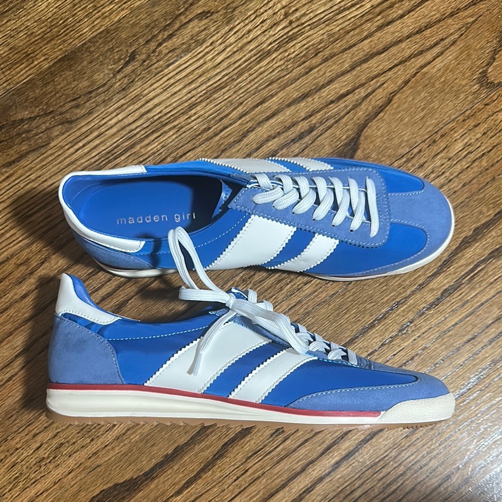 Madden Girl women’s  Blue and White Sneakers